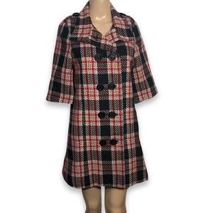 Purple Hearts Size Medium Short Sleeve Plaid Double Breasted Jacket